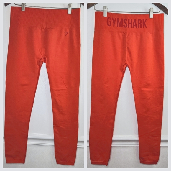GYMSHARK Red/Coral Seamless Leggings - Picture 1 of 7